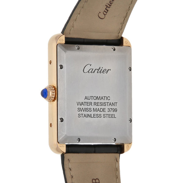 Reloj Cartier para caballero modelo Tank Solo caja y broche en oro rosa 18 kilates.