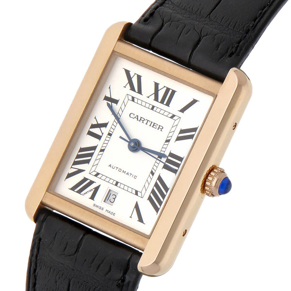 Reloj Cartier para caballero modelo Tank Solo caja y broche en oro rosa 18 kilates.