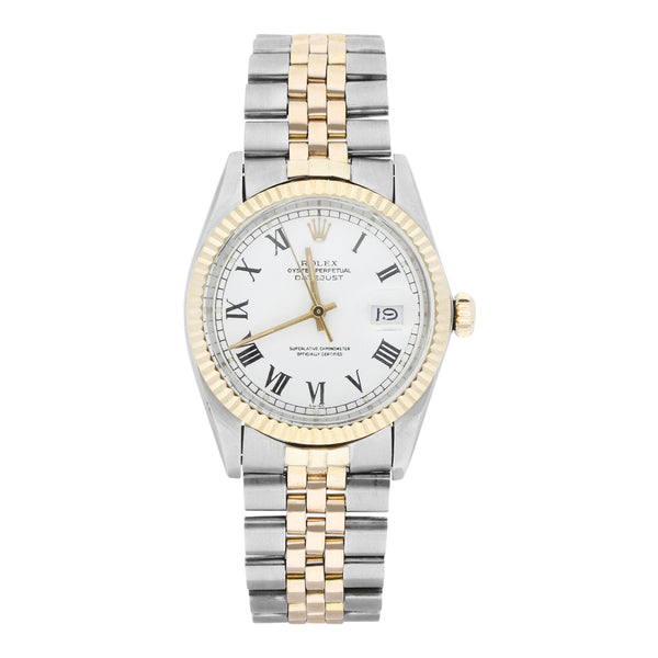 Reloj Rolex para caballero modelo Oyster Perpetual DateJust vistas en oro amarillo 18 kilates.