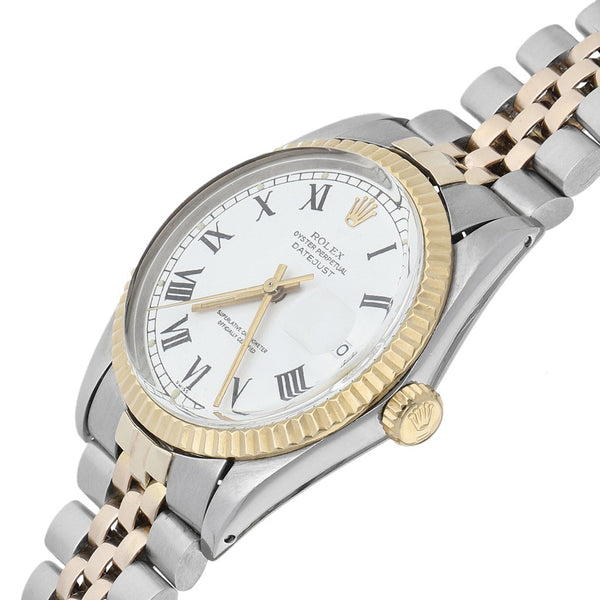 Reloj Rolex para caballero modelo Oyster Perpetual DateJust vistas en oro amarillo 18 kilates.