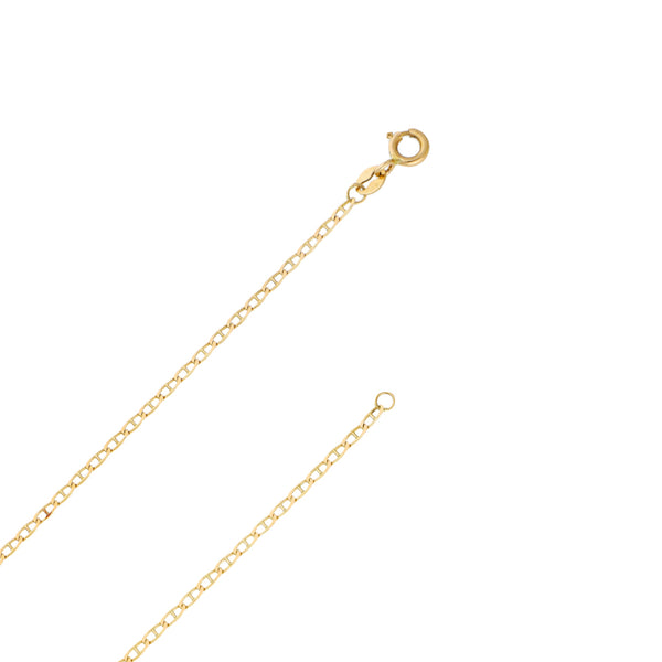 Collar eslabón nudo marino y Cristo diseño especial en oro amarillo 14 kilates.