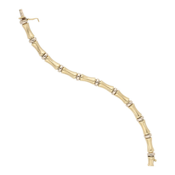 Pulsera eslabón articulado en oro amarillo 14 kilates.