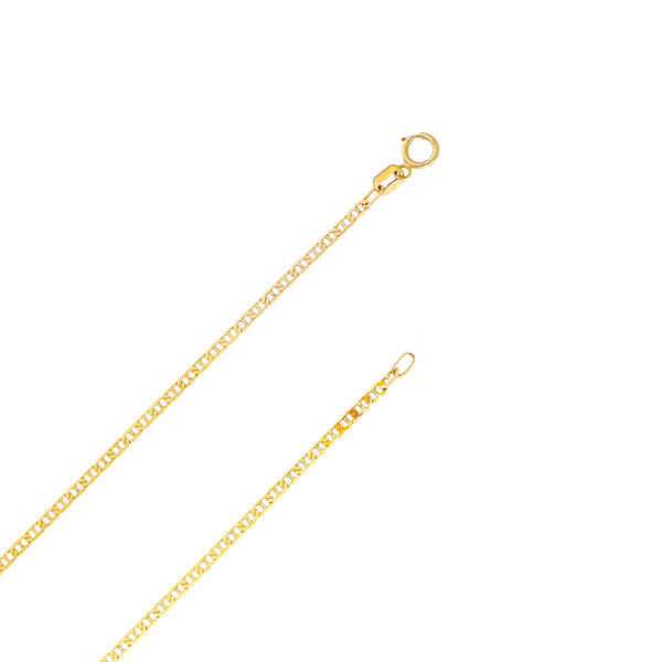 Gargantilla eslabón nudo marino con crucifijo diseño especial en oro amarillo 14 kilates.