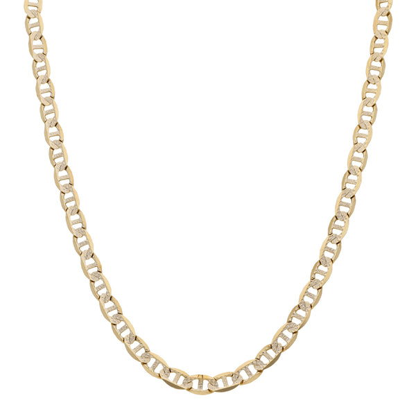 Collar eslabón nudo marino platinado en oro amarillo 14 kilates.