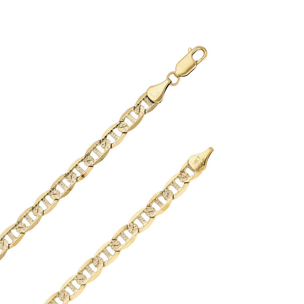 Collar eslabón nudo marino platinado en oro amarillo 14 kilates.