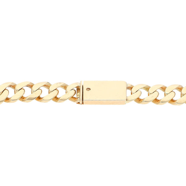 Pulsera eslabón barbado en oro amarillo 12 kilates.