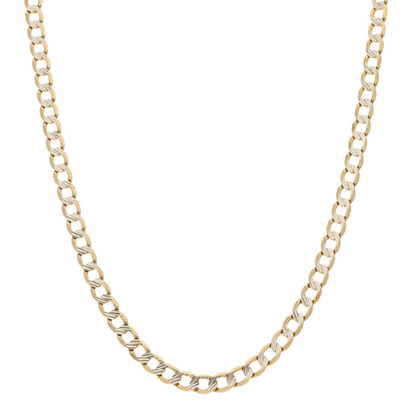 Collar eslabón encontrado platinado en oro amarillo 14 kilates.