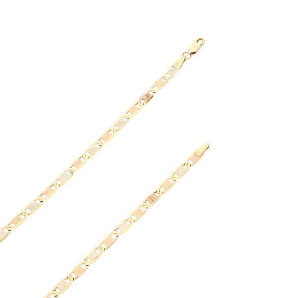Collar eslabón nudo marino en oro tres tonos 14 kilates.