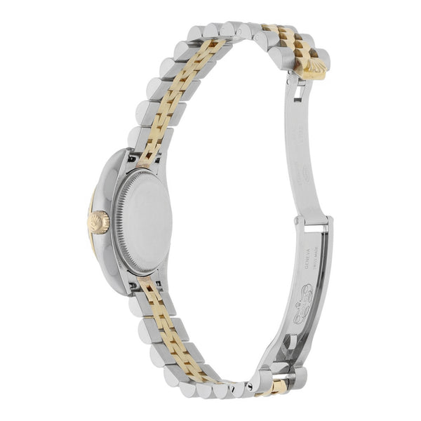 Reloj Rolex para dama modelo Oyster Perpetual DateJust vistas en oro amarillo 18 kilates.