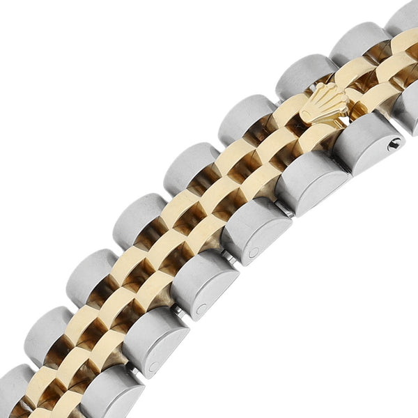 Reloj Rolex para dama modelo Oyster Perpetual DateJust vistas en oro amarillo 18 kilates.