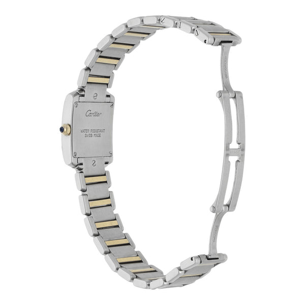 Reloj Cartier para dama modelo Tank Française vistas en oro amarillo 18 kilates.