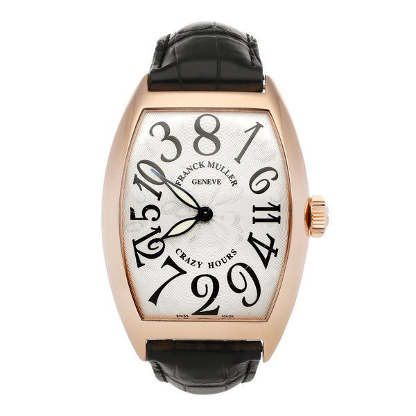 Reloj Franck Muller para caballero modelo Crazy Hours caja y broche en oro rosa 18 kilates.