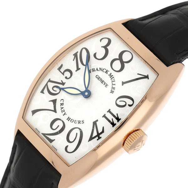 Reloj Franck Muller para caballero modelo Crazy Hours caja y broche en oro rosa 18 kilates.