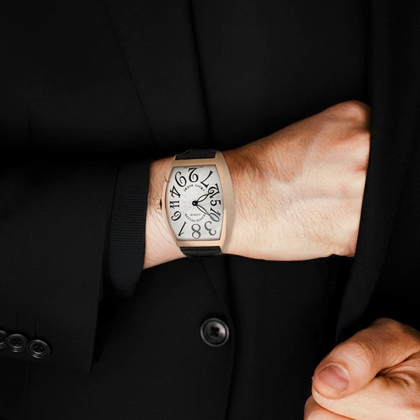 Reloj Franck Muller para caballero modelo Crazy Hours caja y broche en oro rosa 18 kilates.