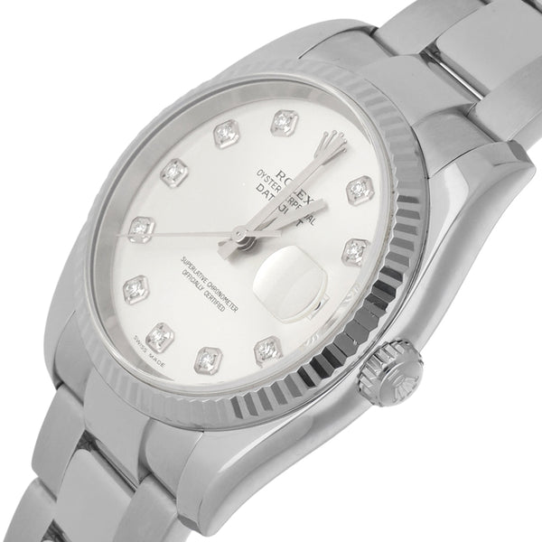 Reloj Rolex para caballero/unisex modelo Oyster Perpetual DateJust vistas en oro blanco 18 kilates.