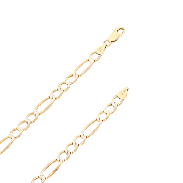 Collar de tres eslabones por uno platinados en oro amarillo 14 kilates.