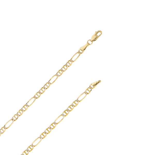 Collar eslabón combinado platinado en oro amarillo 14 kilates.