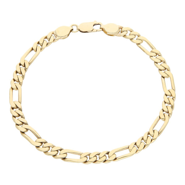 Pulsera de tres eslabones por uno en oro amarillo 14 kilates.