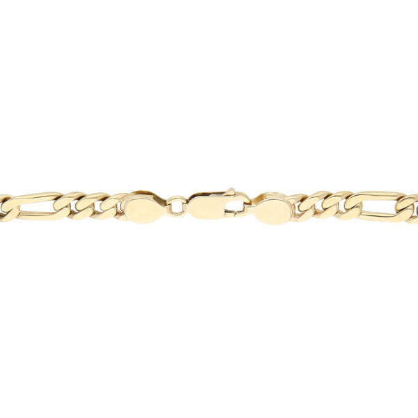 Pulsera de tres eslabones por uno en oro amarillo 14 kilates.