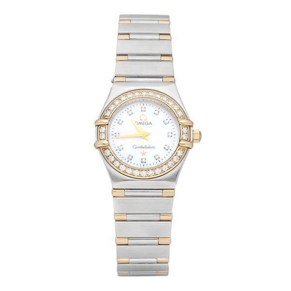 Reloj Omega para dama modelo Constellation vistas oro amarillo 18 kilates.