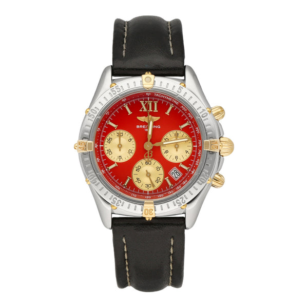 Reloj Breitling para caballero modelo Windrider Jetstream Chrono vistas en oro amarillo 18 kilates.
