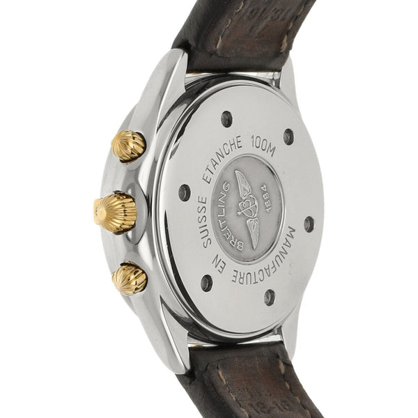 Reloj Breitling para caballero modelo Windrider Jetstream Chrono vistas en oro amarillo 18 kilates.