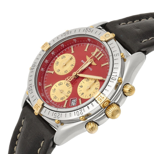 Reloj Breitling para caballero modelo Windrider Jetstream Chrono vistas en oro amarillo 18 kilates.