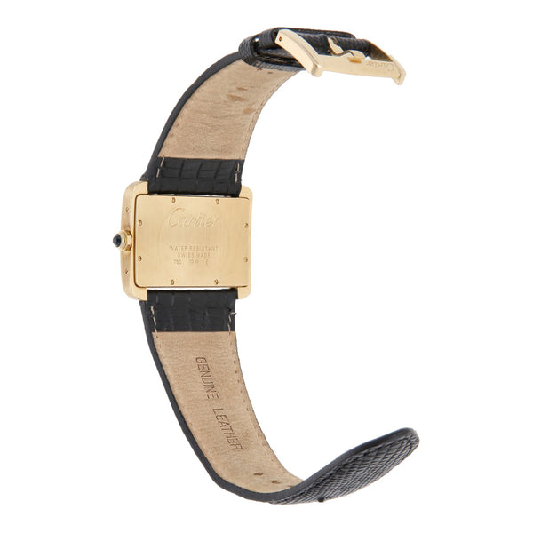 Reloj Cartier para caballero modelo Tank Divan caja y broche en oro amarillo 18 kilates.