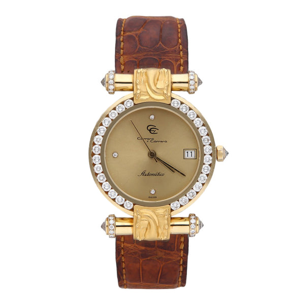 Reloj Carrera y Carrera para dama caja y broche en oro amarillo 18 kilates.