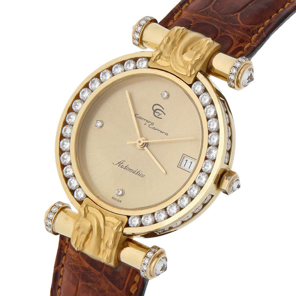 Reloj Carrera y Carrera para dama caja y broche en oro amarillo 18 kilates.