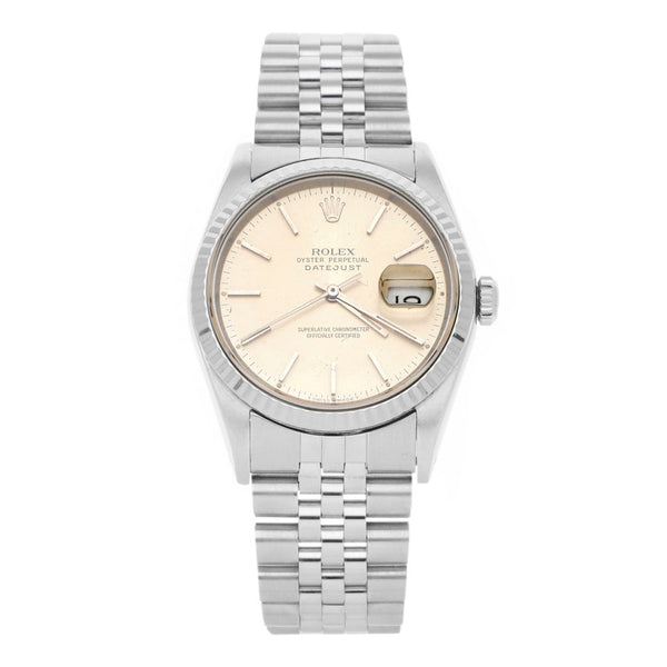 Reloj Rolex para caballero modelo Oyster Perpetual DateJust vistas oro blanco 18 kilates.