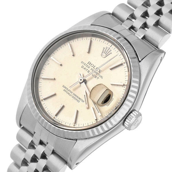 Reloj Rolex para caballero modelo Oyster Perpetual DateJust vistas oro blanco 18 kilates.