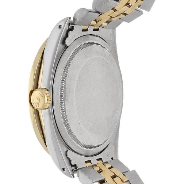 Reloj Rolex para caballero modelo Oyster Perpetual Date vistas en oro amarillo 18 kilates.