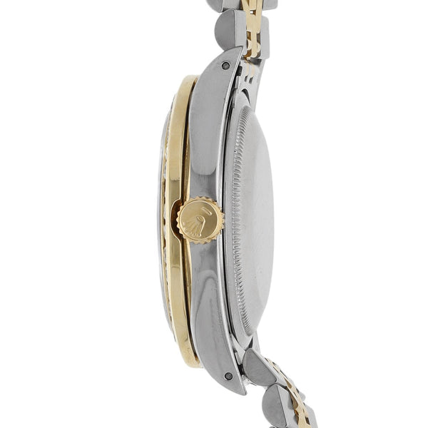 Reloj Rolex para caballero modelo Oyster Perpetual Date vistas en oro amarillo 18 kilates.
