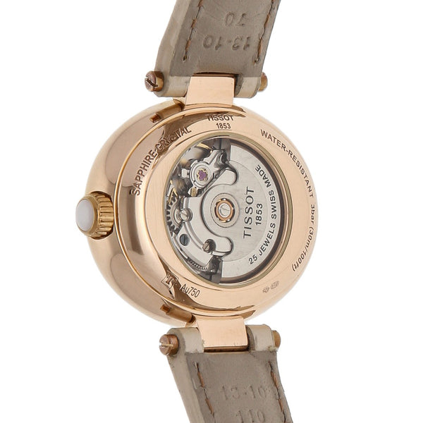 Reloj Tissot para dama modelo Glamorous caja en oro rosa 18 kilates.