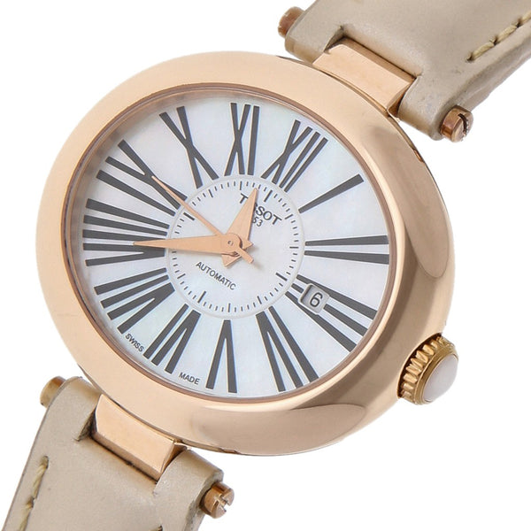 Reloj Tissot para dama modelo Glamorous caja en oro rosa 18 kilates.