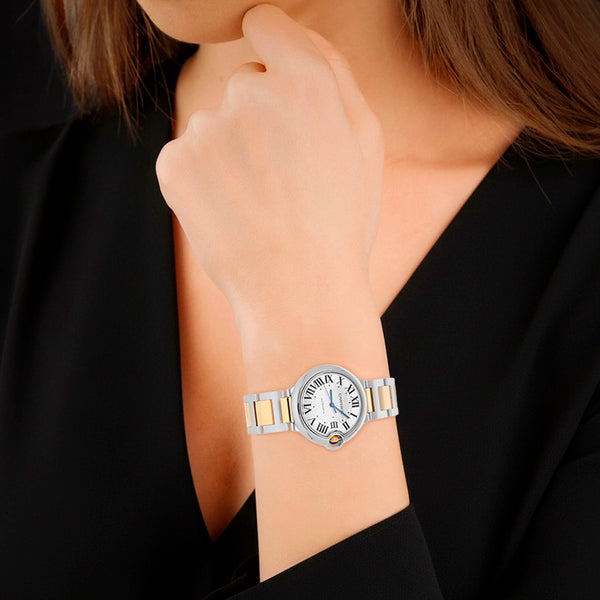 Reloj Cartier para dama/unisex modelo Ballon Bleu vistas en oro amarillo 18 kilates.