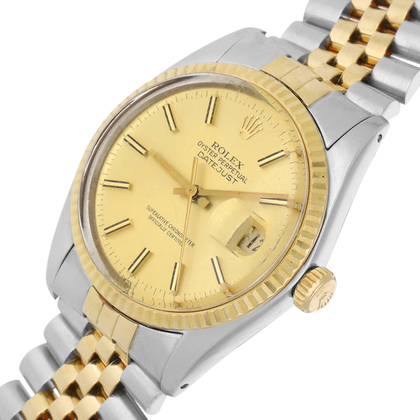 Reloj Rolex para caballero modelo Oyster Perpetual DateJust vistas oro amarillo 18 kilates.