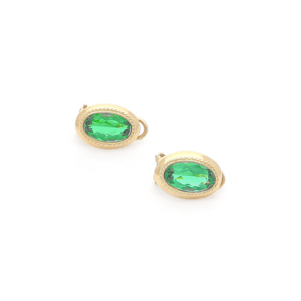Aretes torzal con obsidiana en oro amarillo 14 kilates.