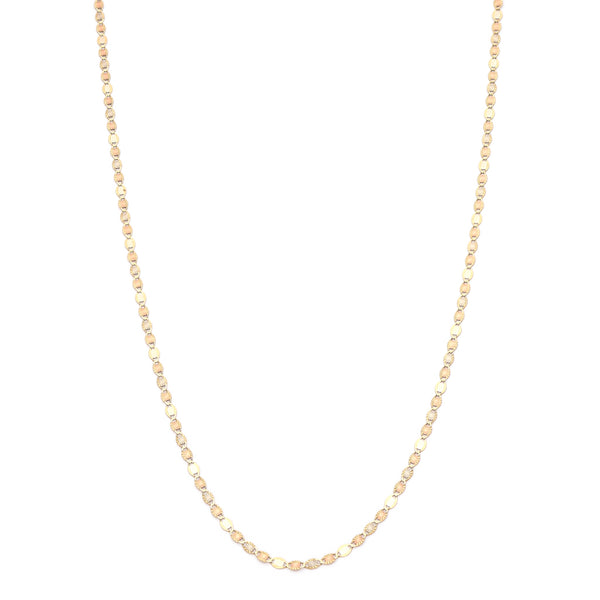 Collar eslabón nudo marino en oro tres tonos 14 kilates.