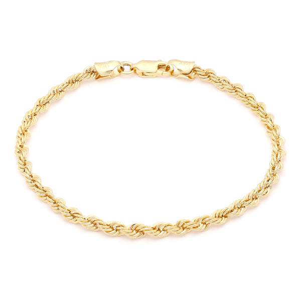 Pulsera eslabón torzal en oro amarillo 14 kilates.