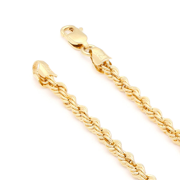 Pulsera eslabón torzal en oro amarillo 14 kilates.