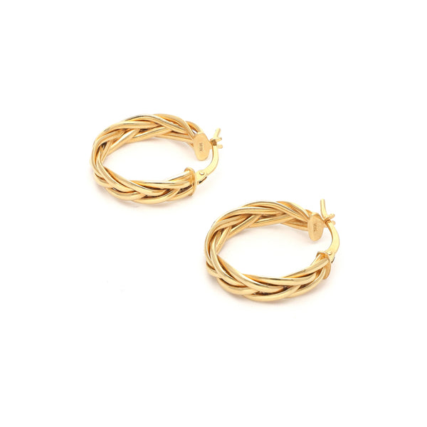 Arracadas torzal en oro amarillo 14 kilates.