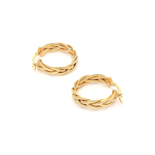 Arracadas torzal en oro amarillo 14 kilates.