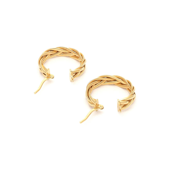 Arracadas torzal en oro amarillo 14 kilates.