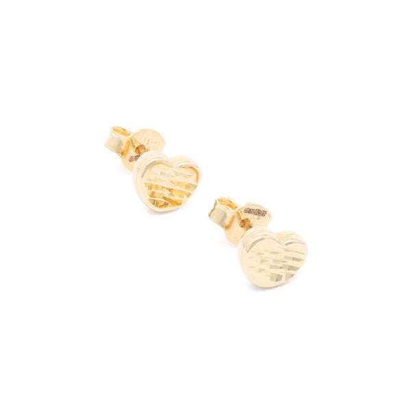 Aretes facetados en oro amarillo 14 kilates.