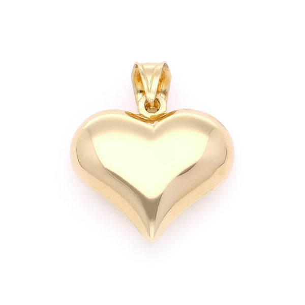 Dije facetado motivo corazón en oro amarillo 14 kilates.