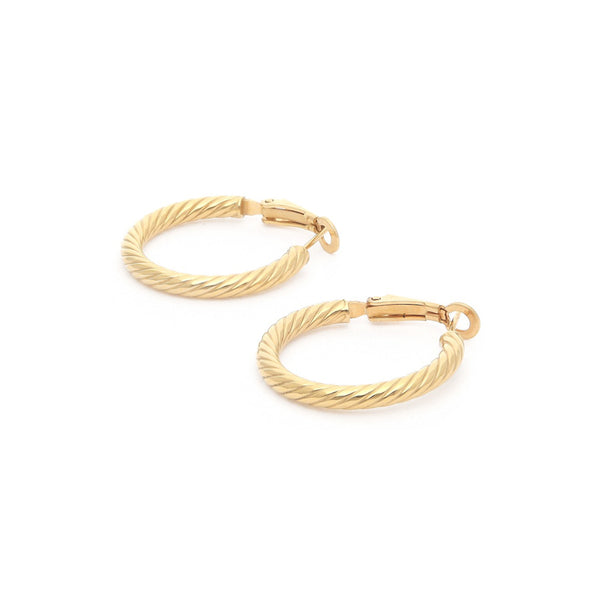 Arracadas torzal en oro amarillo 14 kilates.