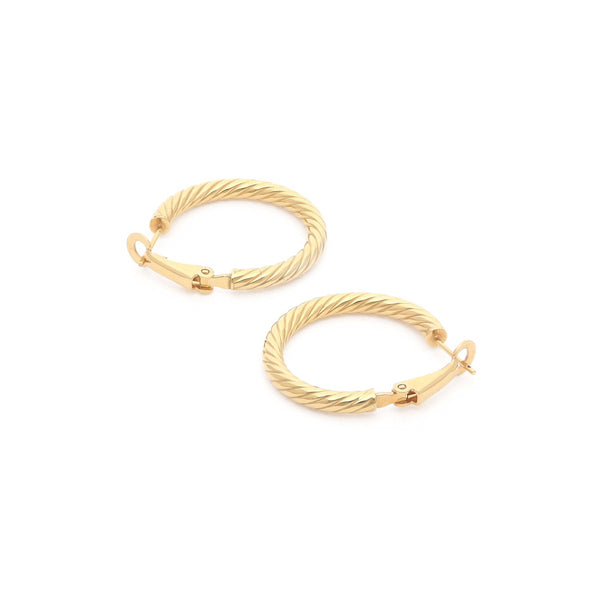 Arracadas torzal en oro amarillo 14 kilates.