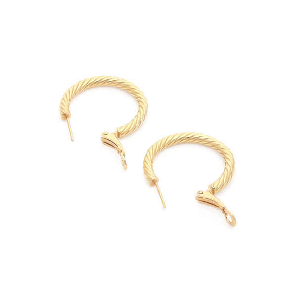 Arracadas torzal en oro amarillo 14 kilates.
